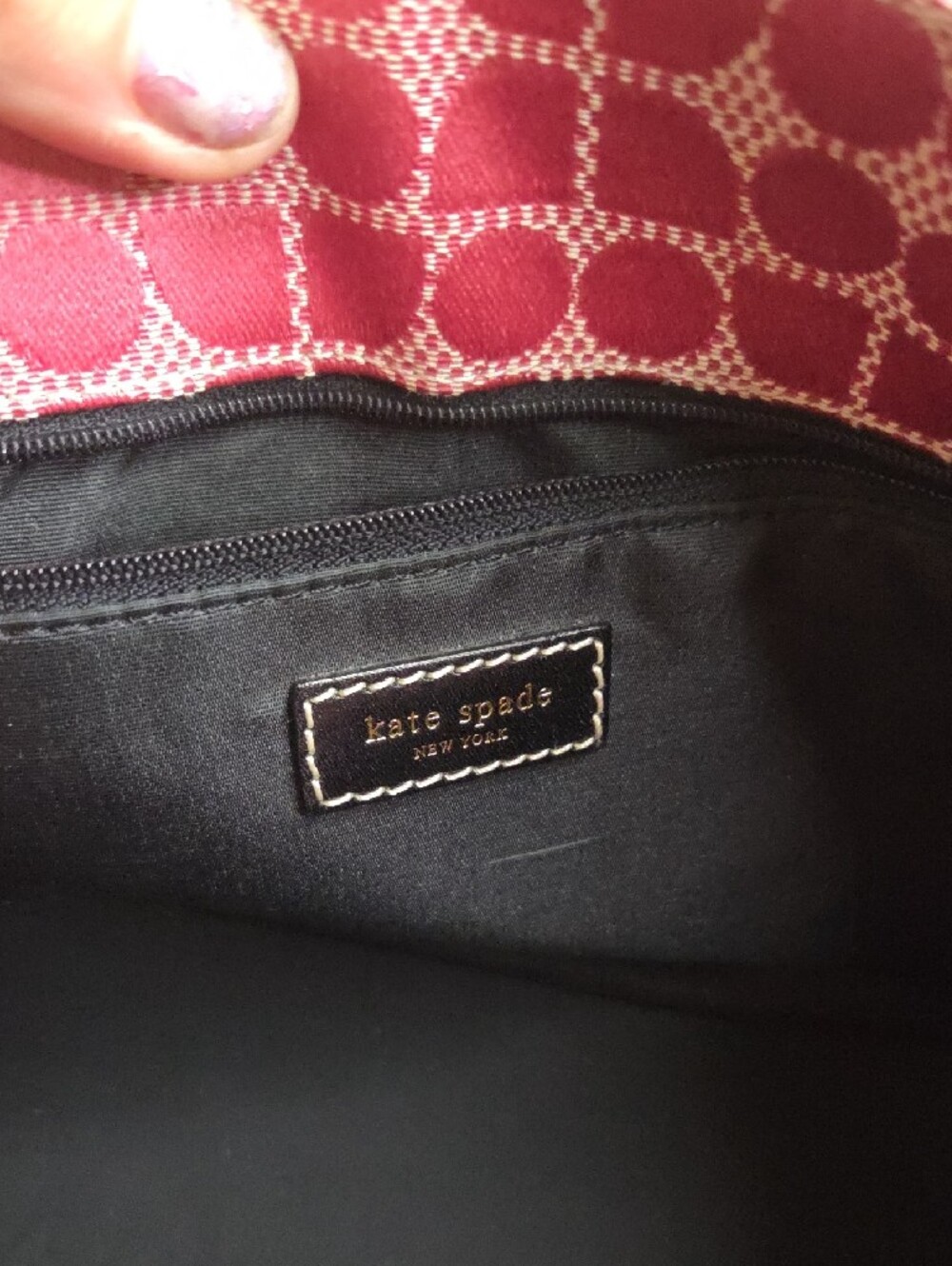 Kate Spade Vintage  Pink Patterned Women’s Tote Bag with Black Handles - Picture 4 of 8